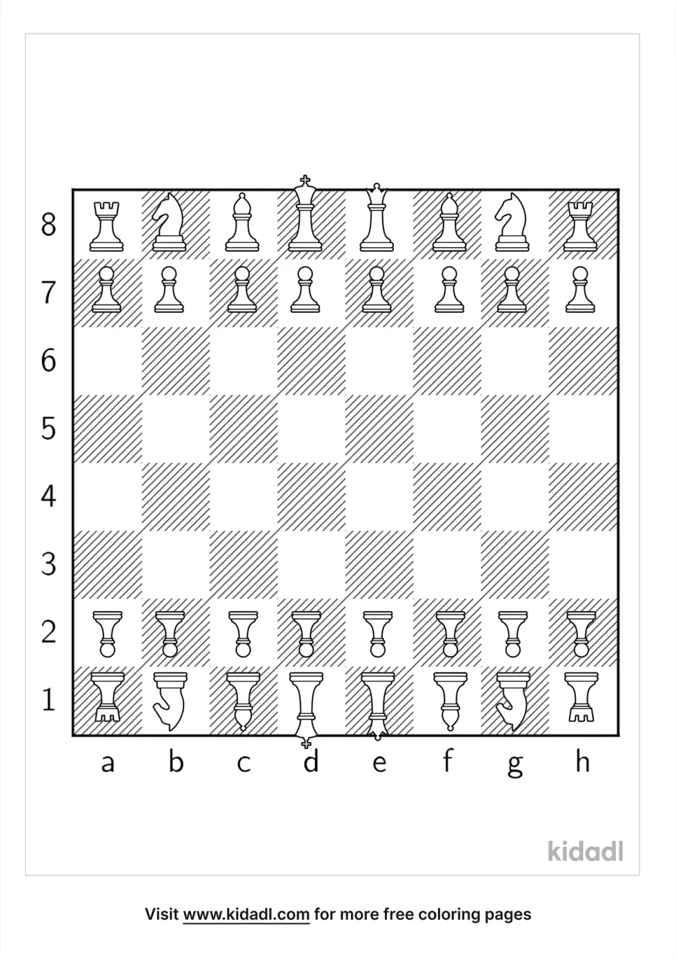 Chess Board Coloring Page
