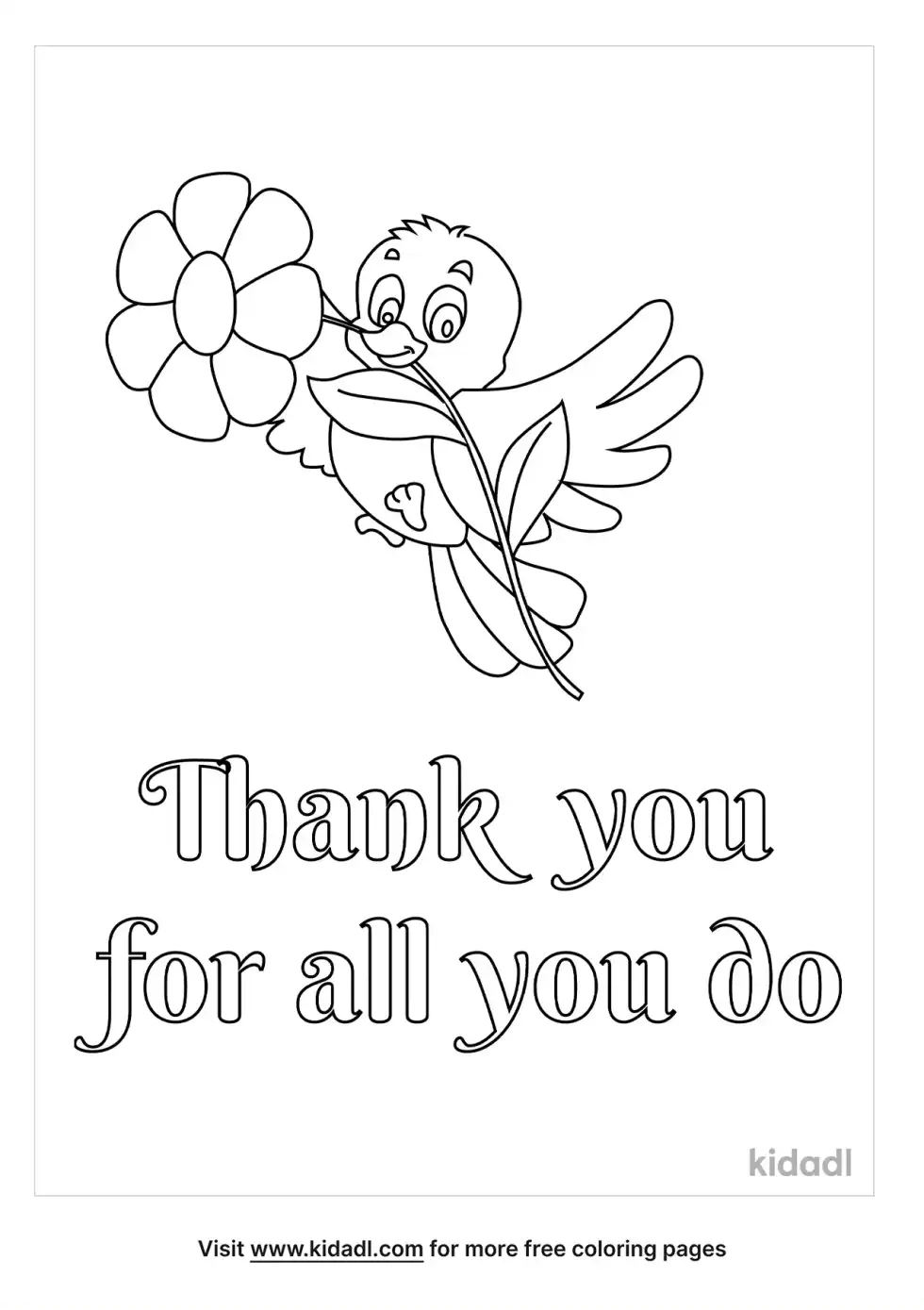 Thank You For All You Do Coloring Page