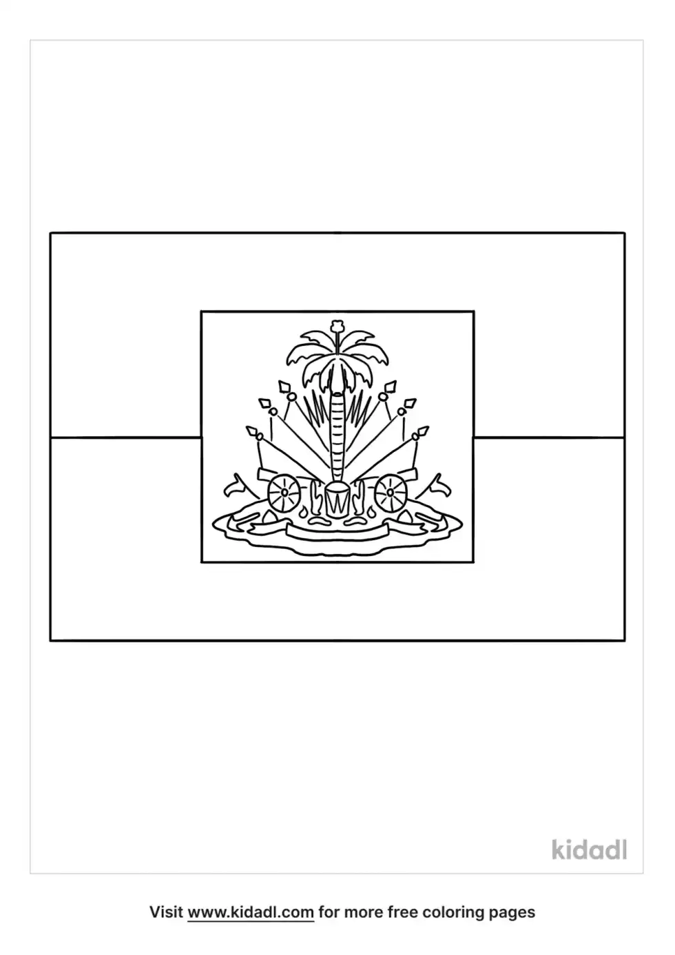 Haitian Flag Coloring Page