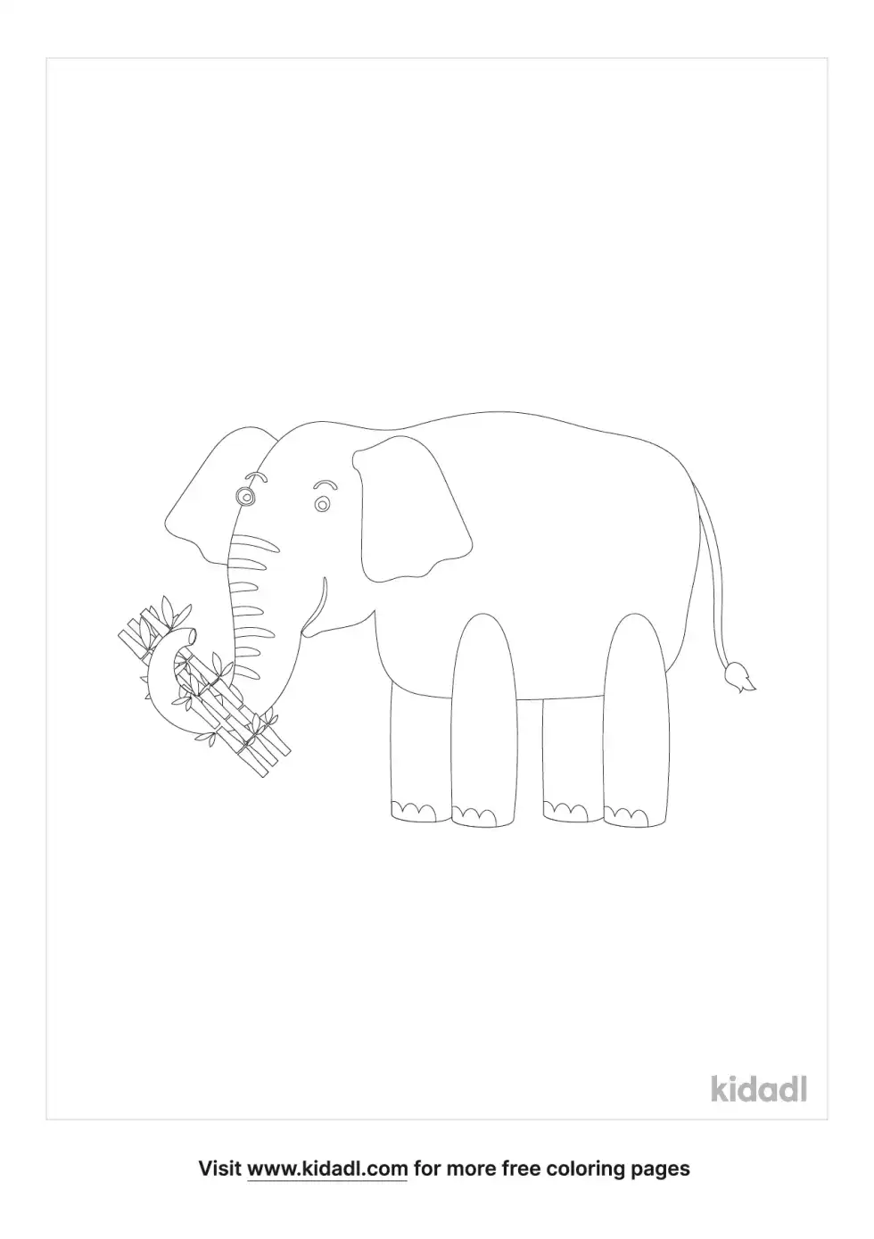 Elephant Feeding Coloring Page