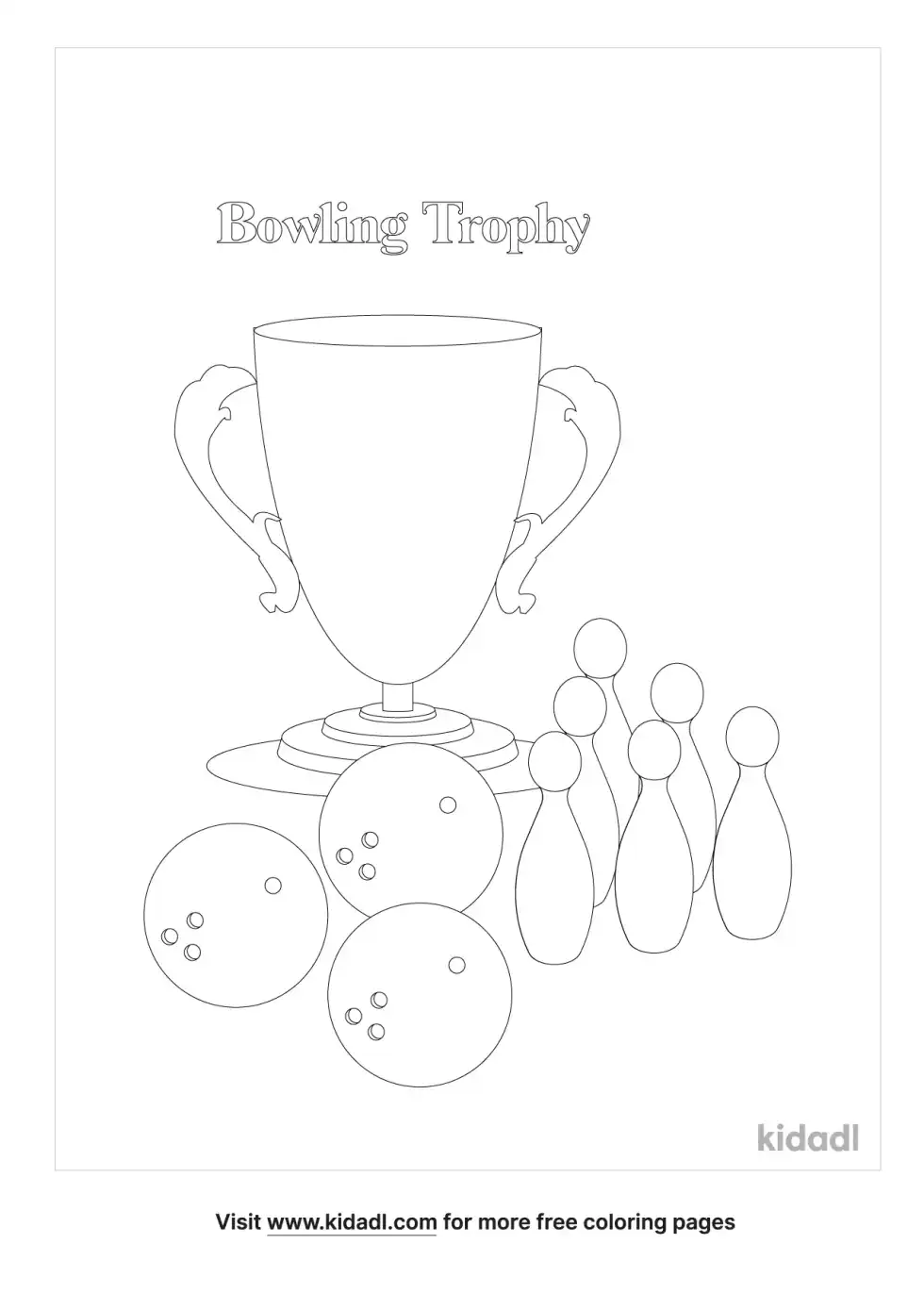 Bowling Trophy Coloring Page