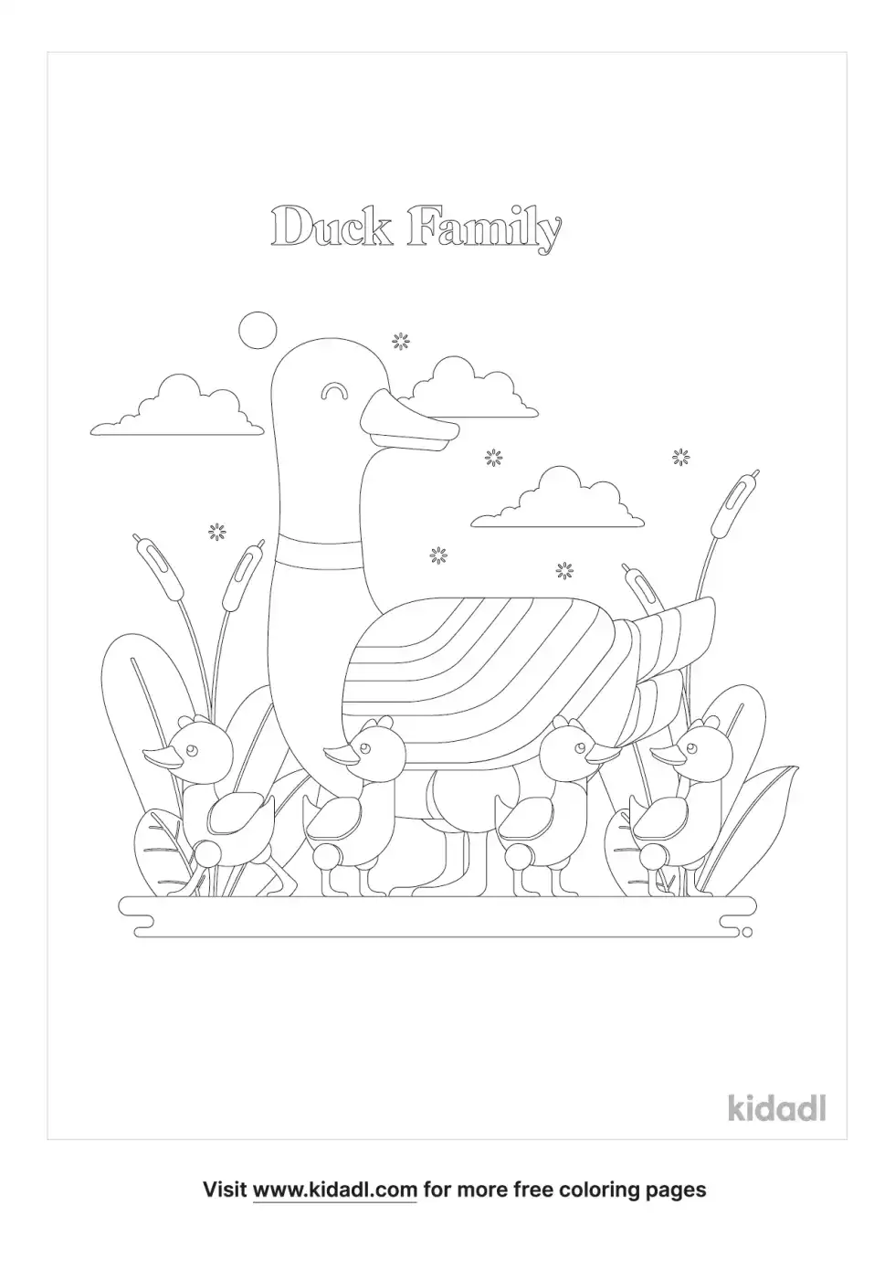 Duck Family Coloring Page