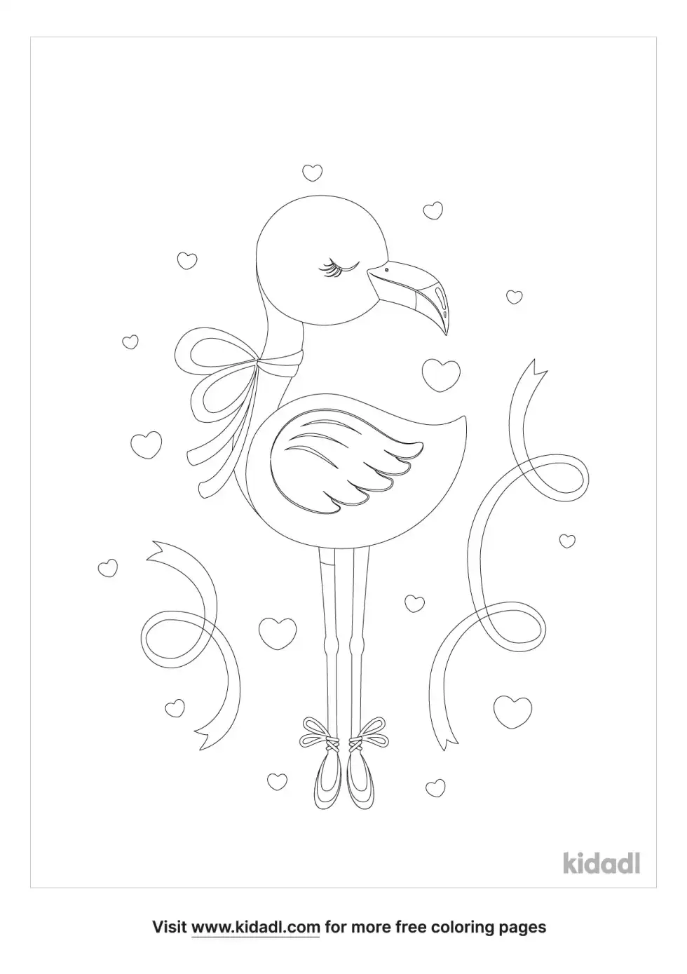 Flamingo Dancing Coloring Page