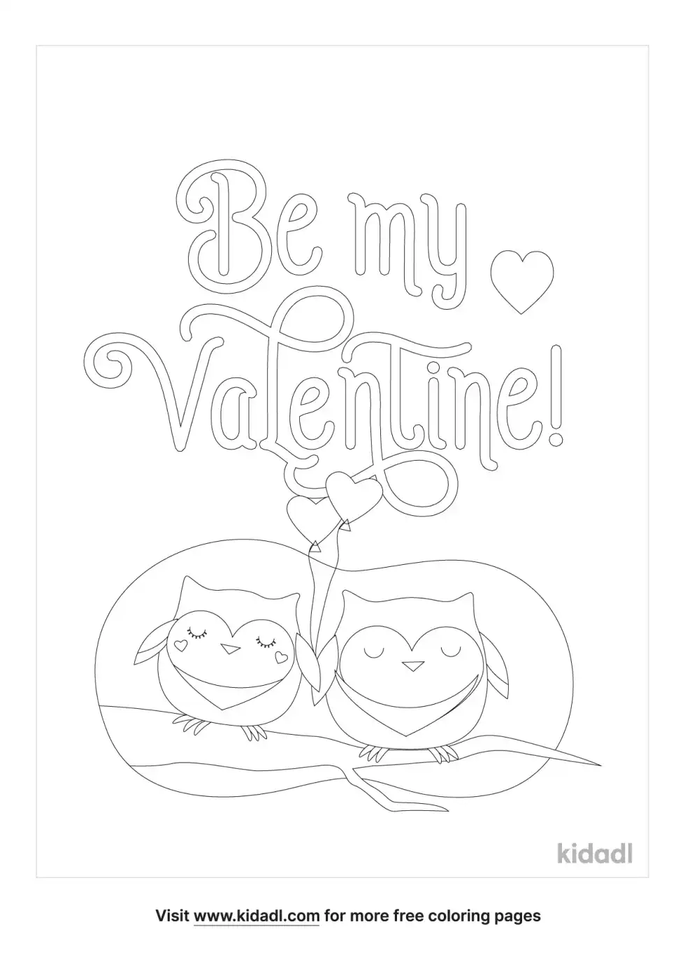 Valentine's Day Owl Coloring Page