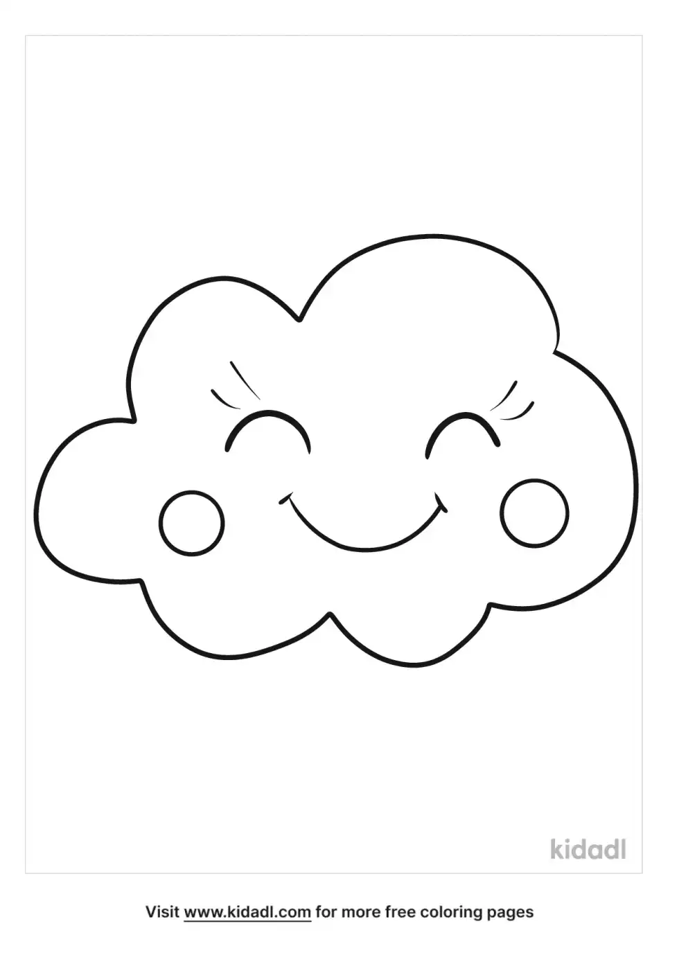 Kawaii Cloud Coloring Page