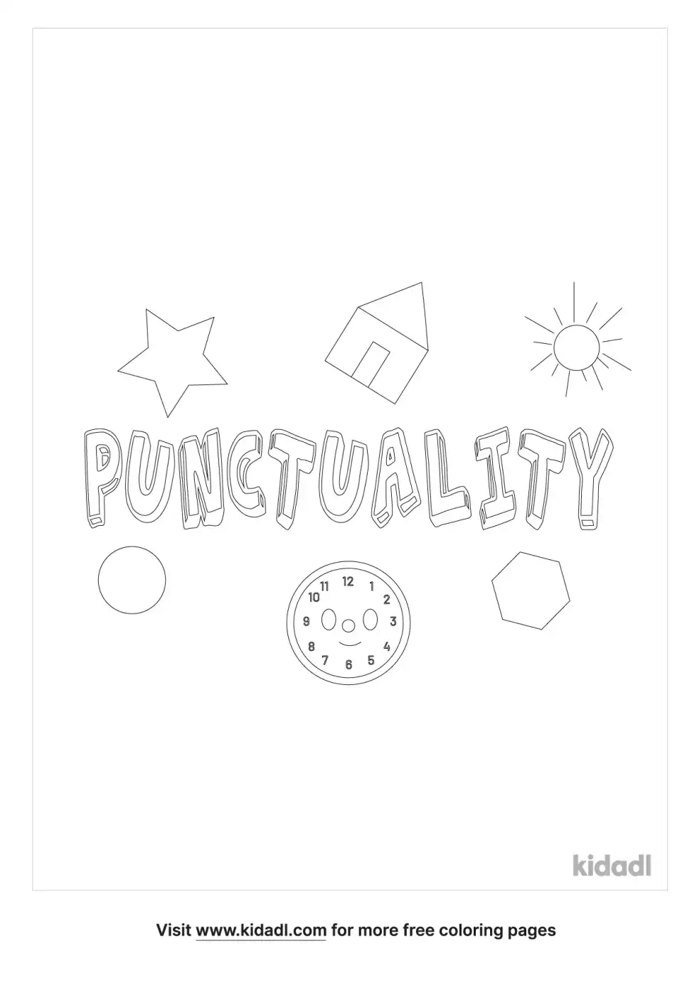 Punctuality For Kids Coloring Page