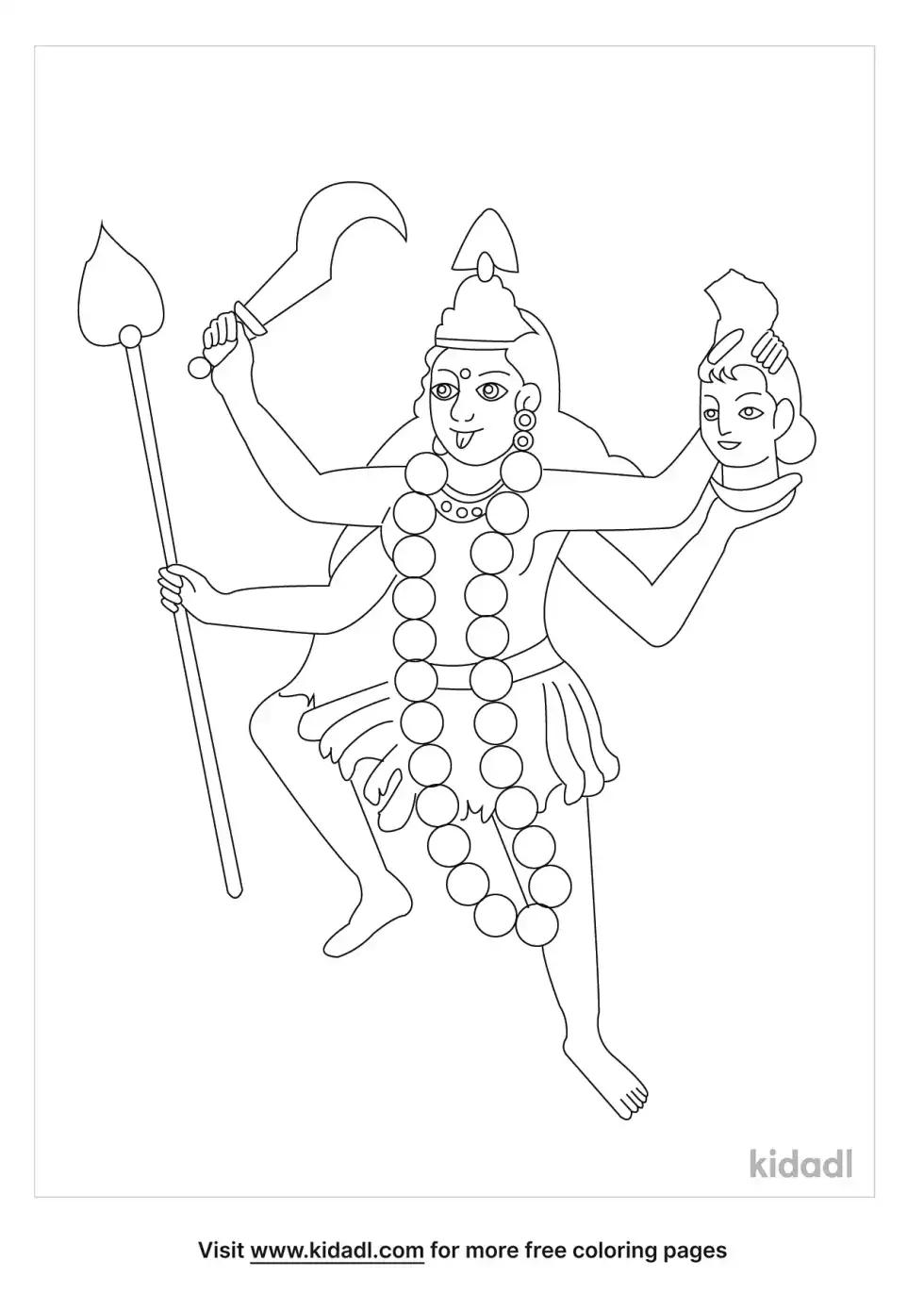 Kali Coloring Page