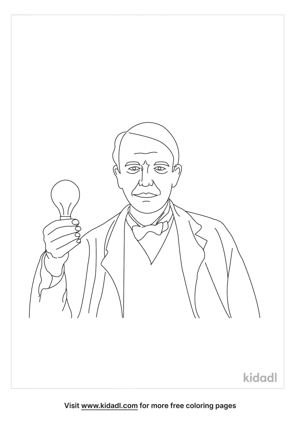 Edison And Bulb Coloring Page