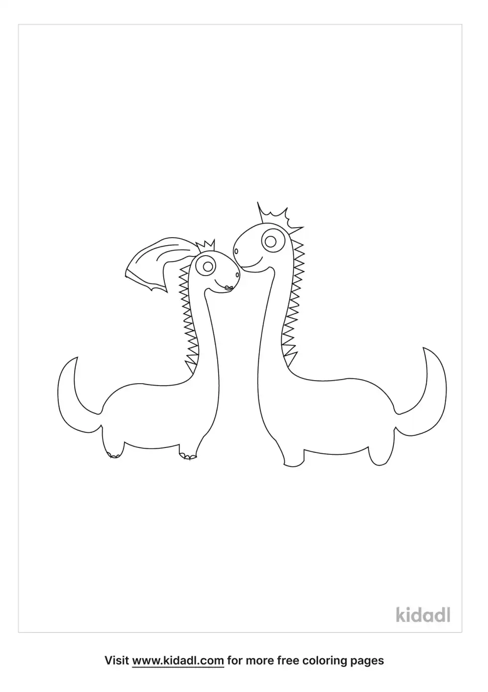 Wedding Dinosaurs Coloring Page