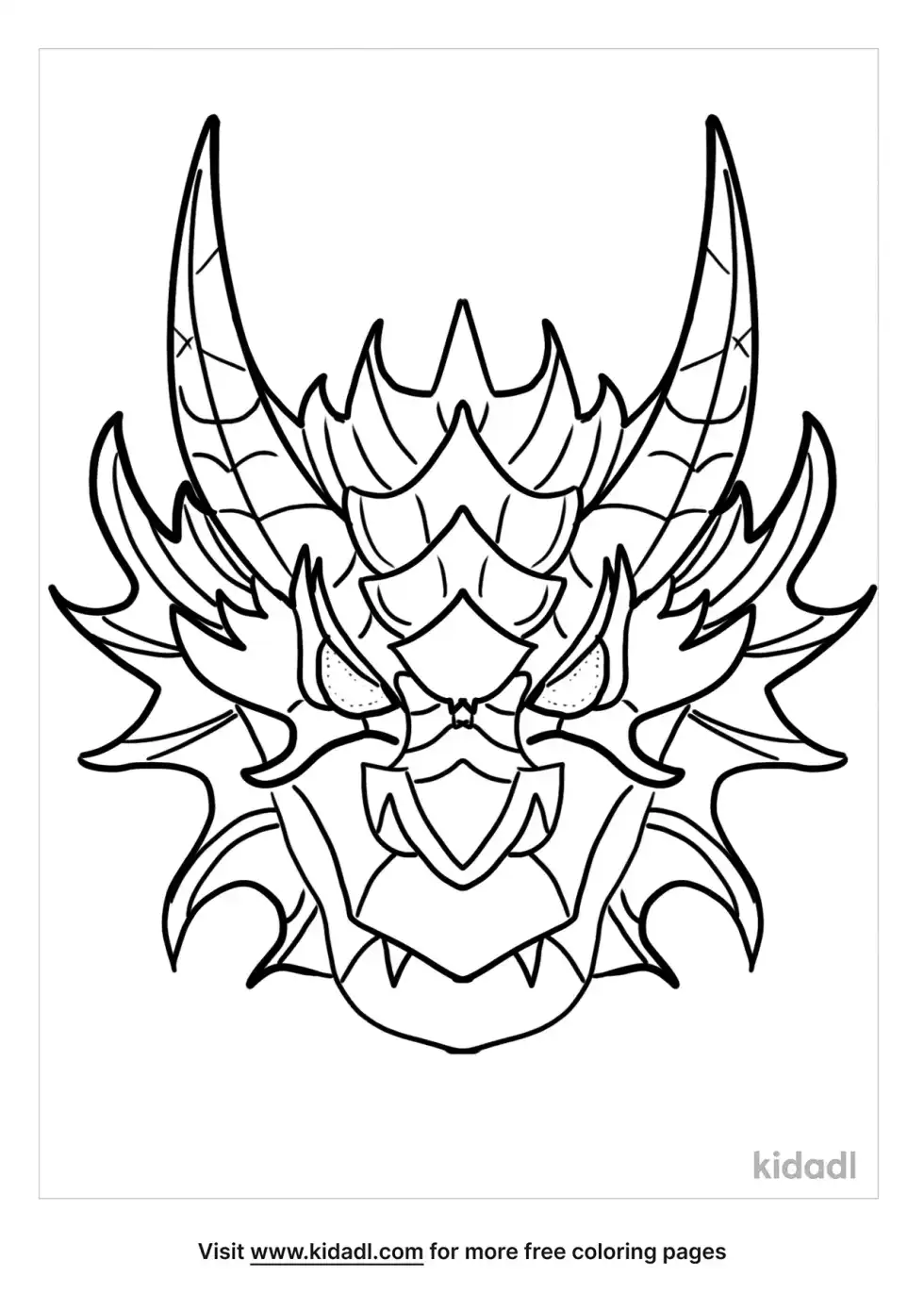 Dragon Mask Coloring Page