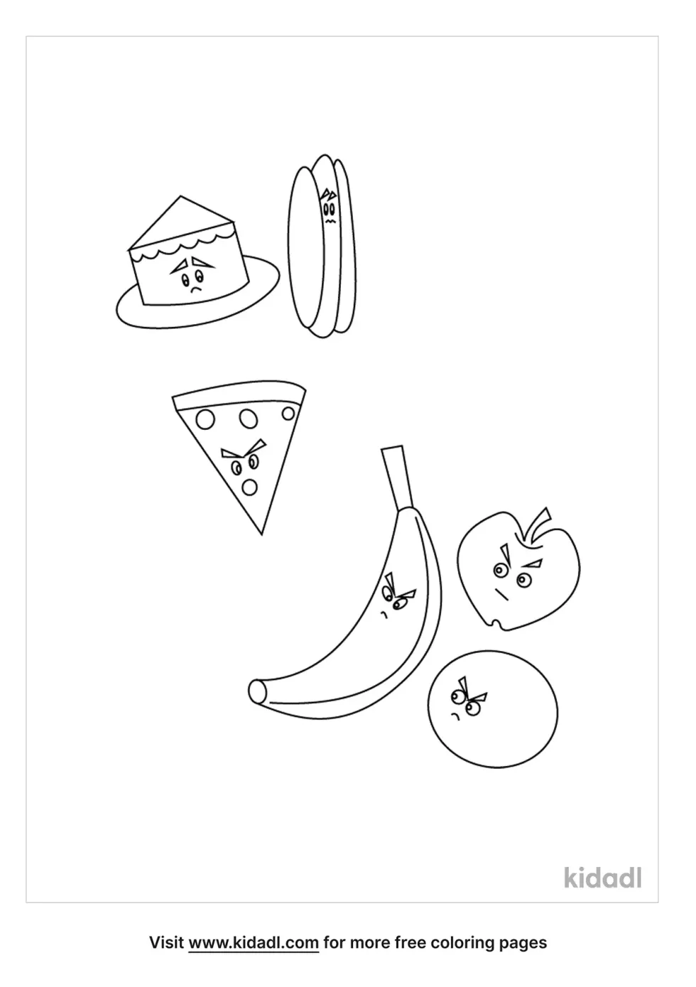 Good Vs Bad Foods Coloring Page