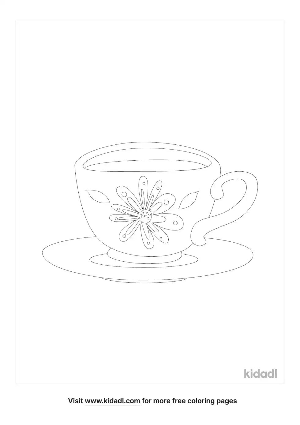 Vintage Teacup Coloring Page