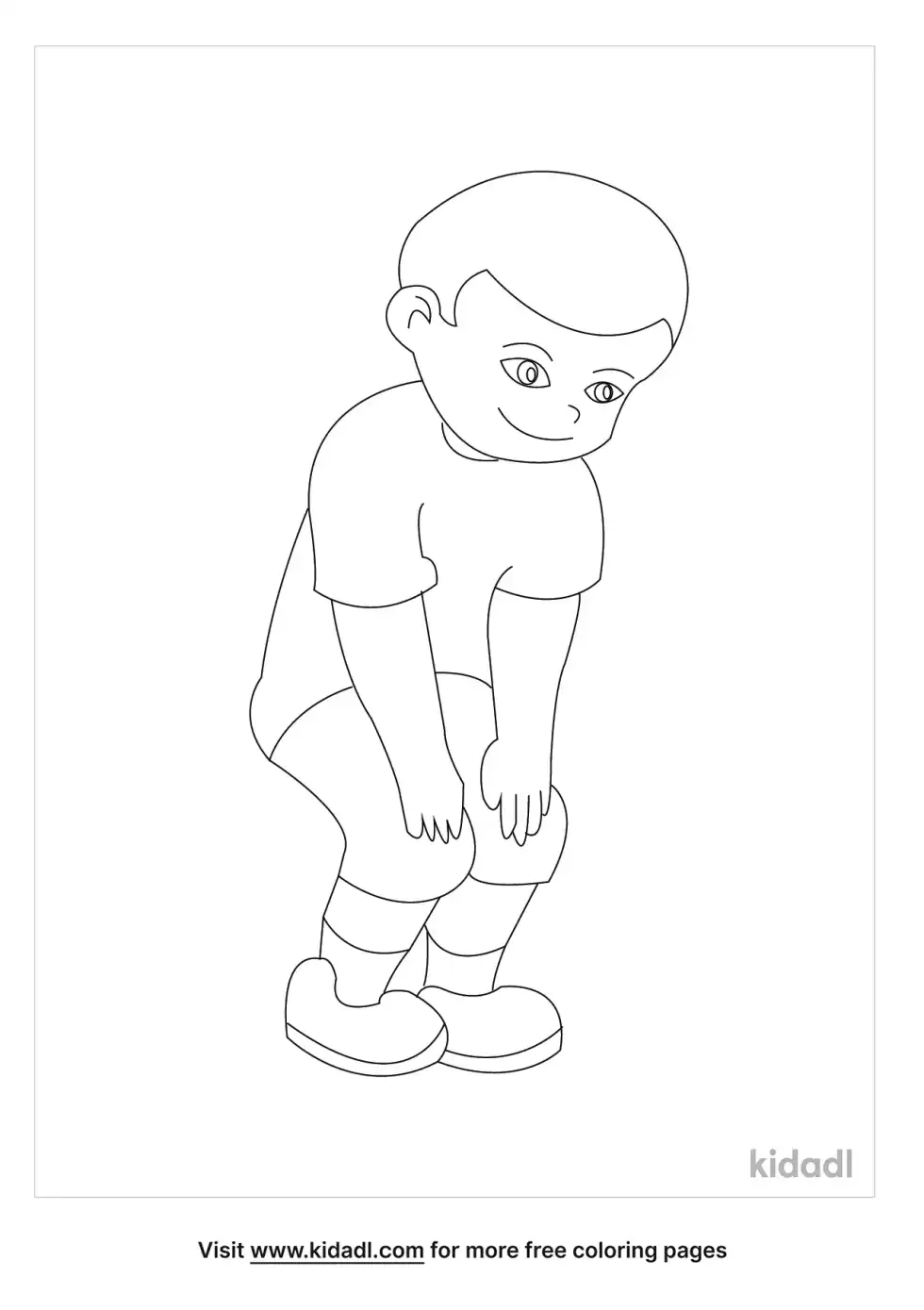 Touch Your Knee Coloring Page
