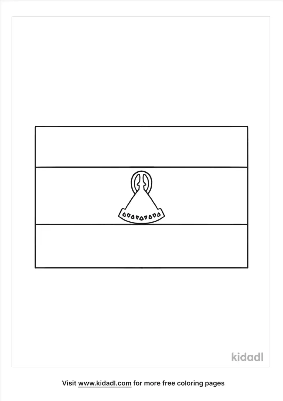 Lesotho Flag Coloring Page