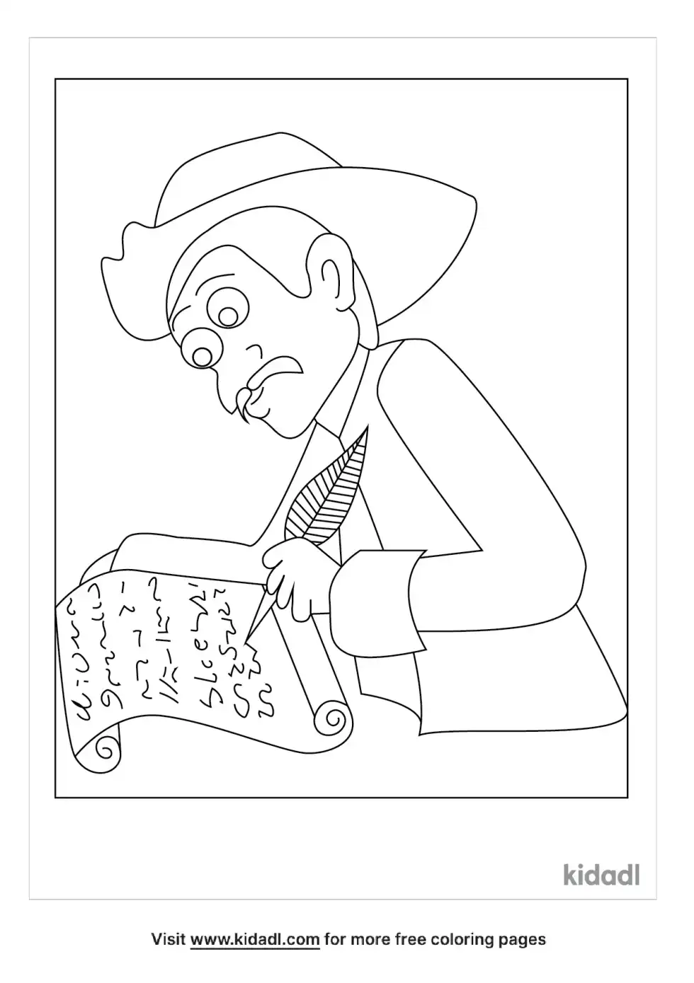 Writing On A Scroll Coloring Page