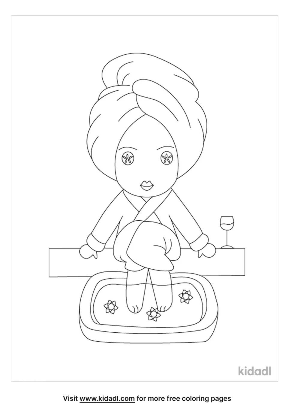Spa Day Coloring Page
