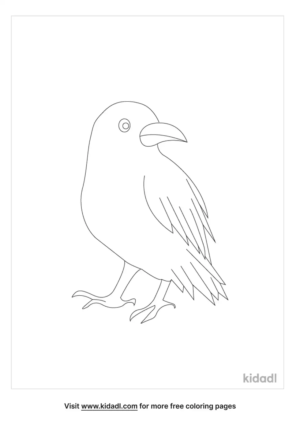 Crow For Preschooler Coloring Page