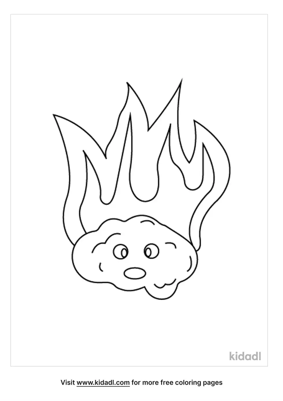 Flaming Brain Coloring Page