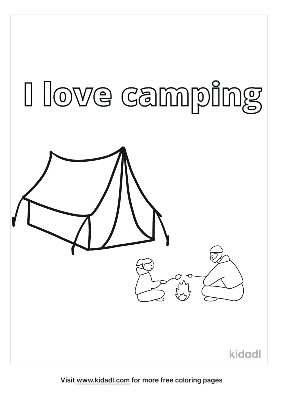 I Love Camping Coloring Page