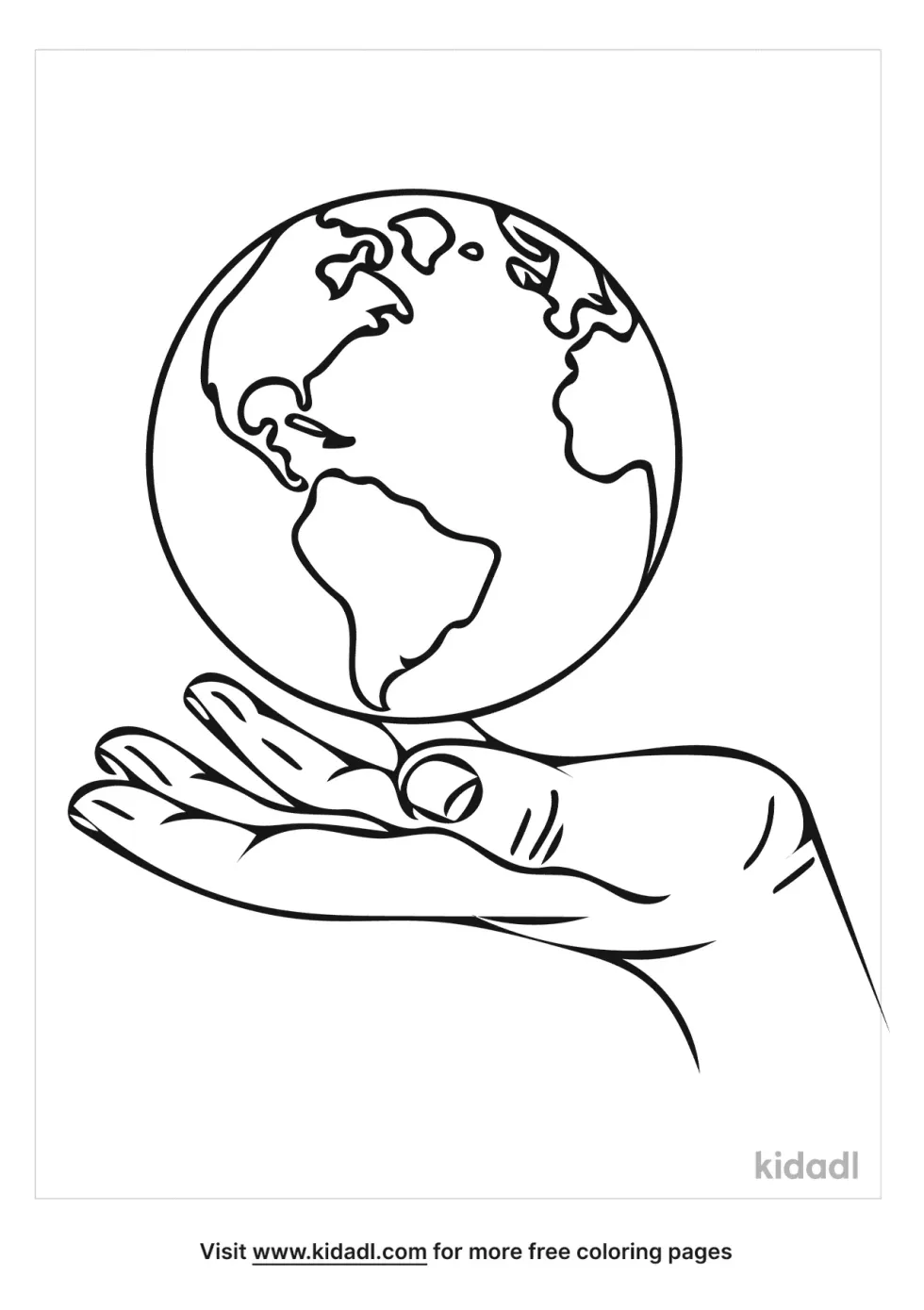 Earth In Hands Coloring Page