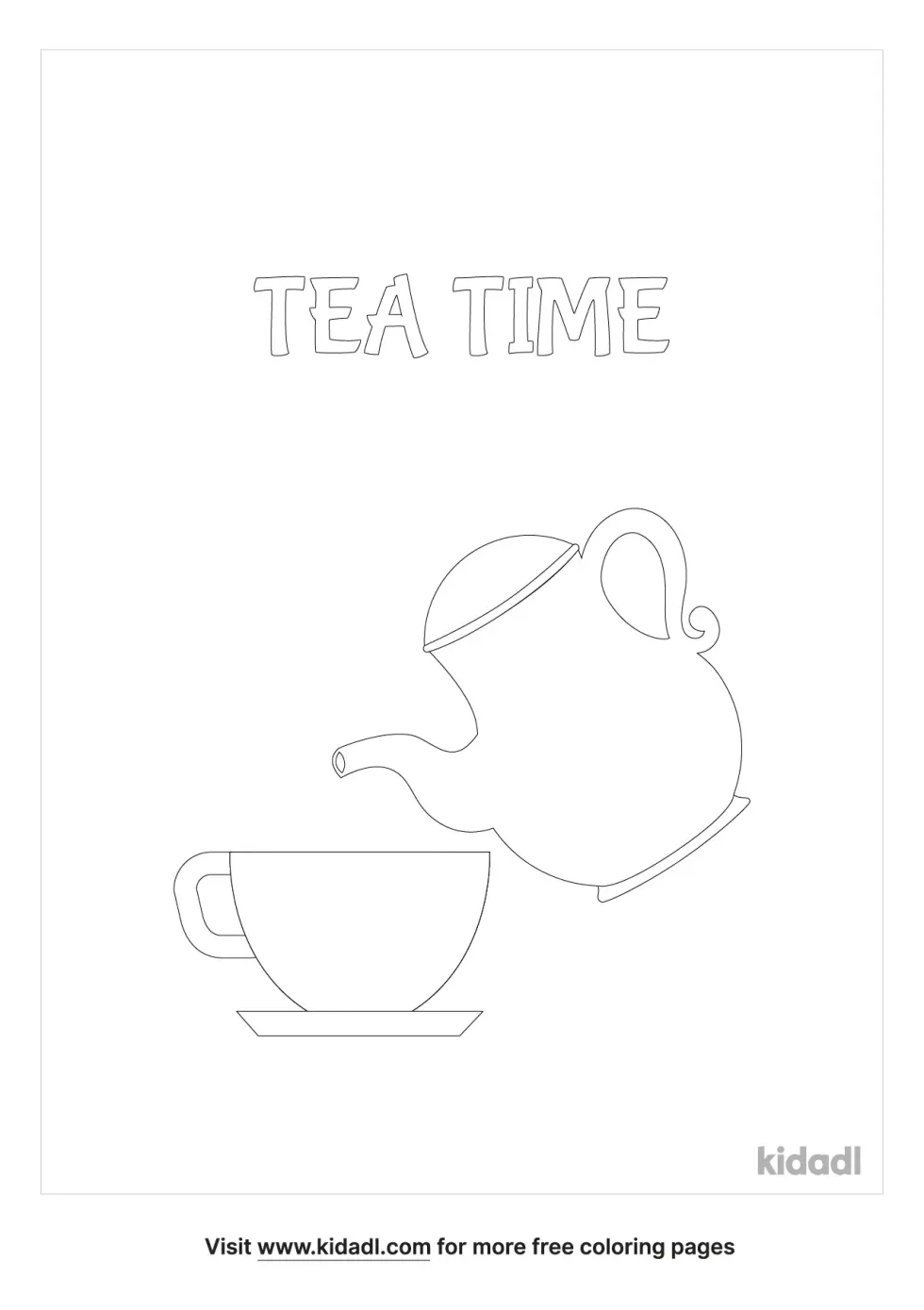 Its Tea Time Coloring Page