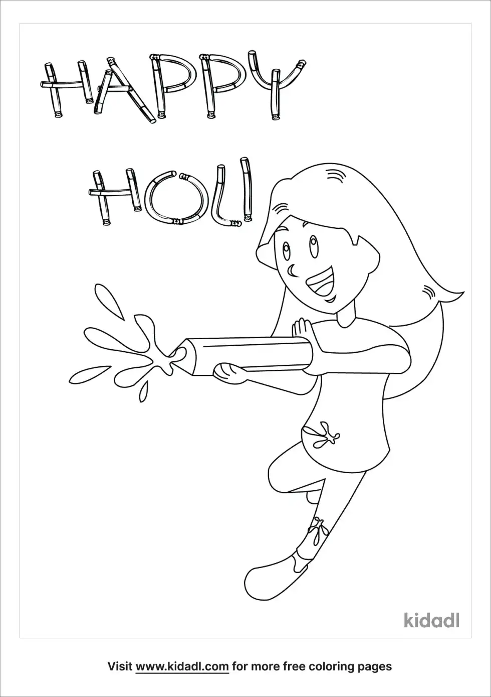 Holi Coloring Page