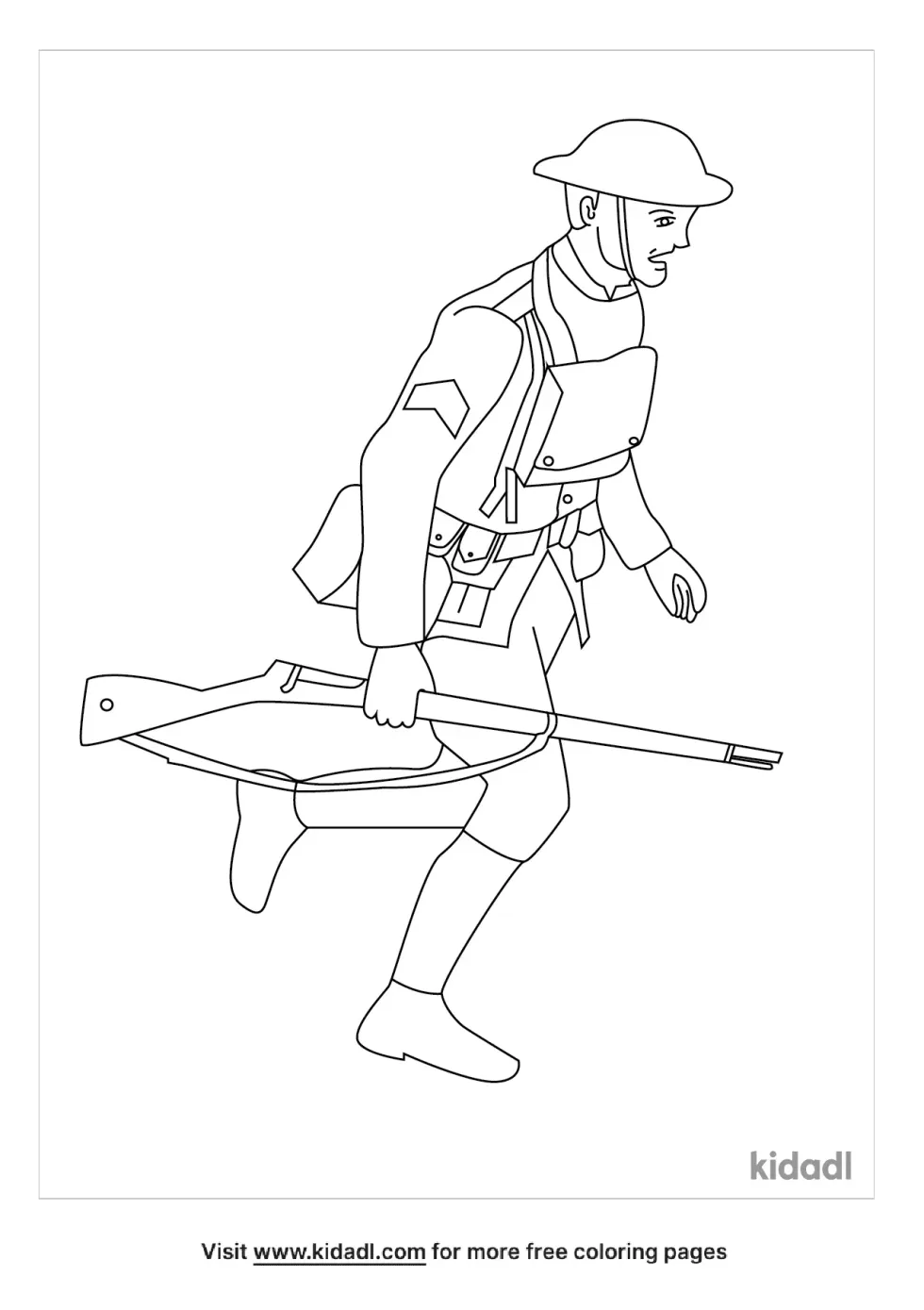World War 1 Soldier Coloring Page