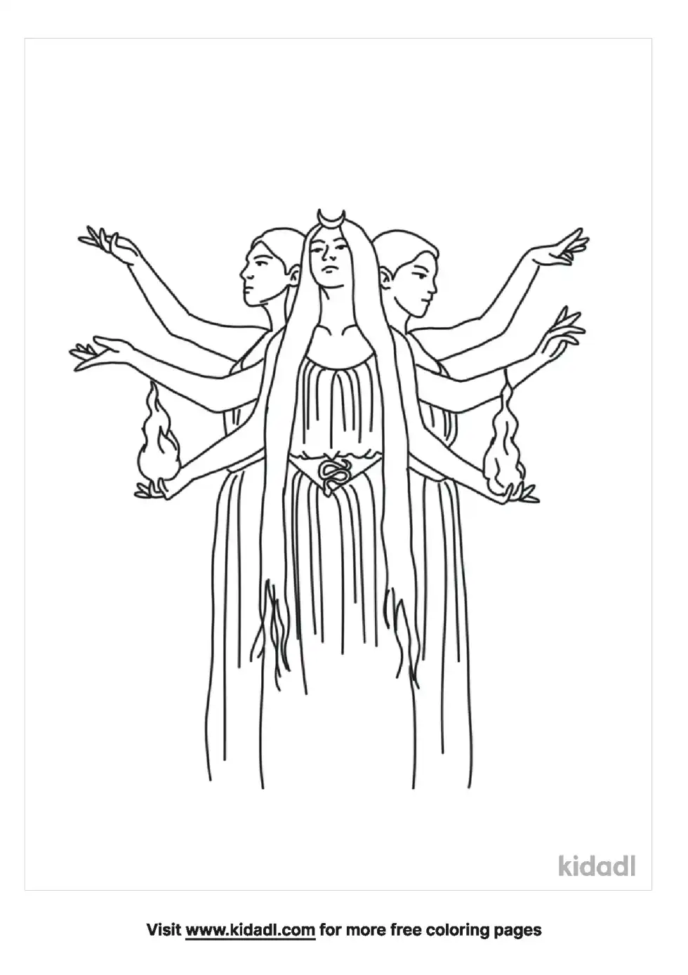 The Goddess Hecate Coloring Page