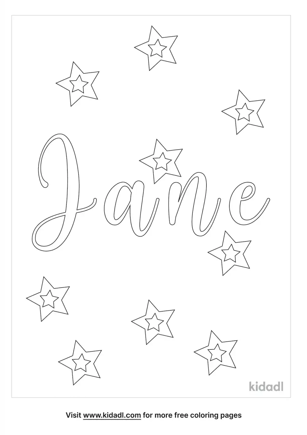 Jane Name Coloring Page