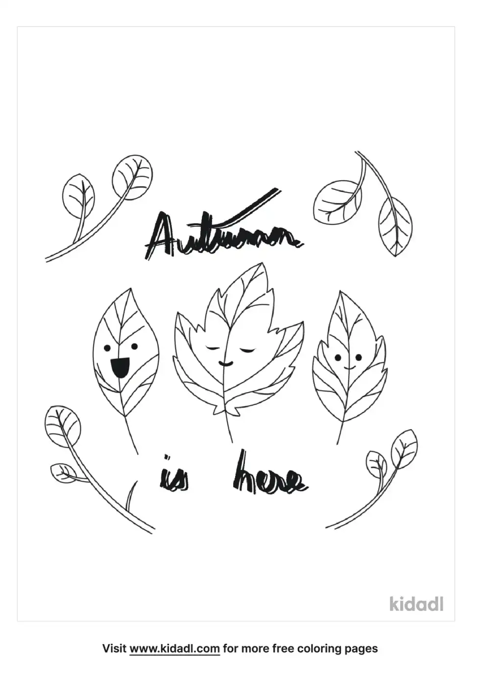 Cute Autumn Coloring Page