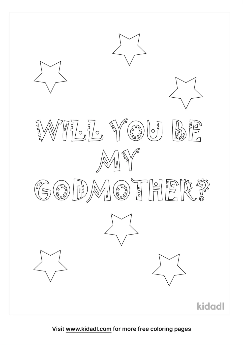 Godmother's Card Coloring Page