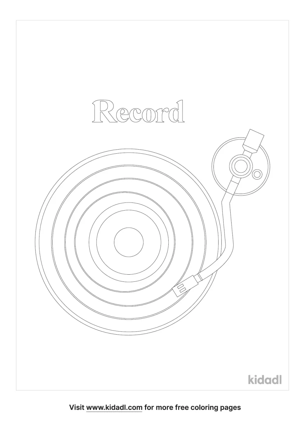 Record Coloring Page