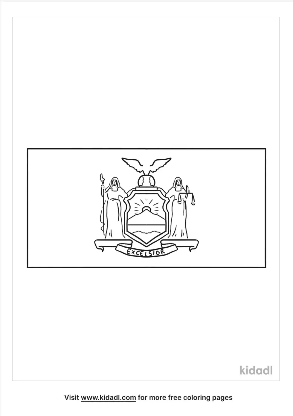New York State Flag Coloring Page