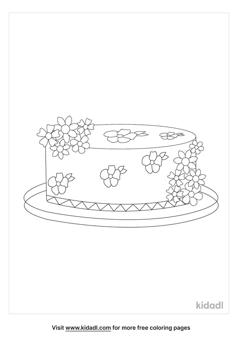 Floral Cakes Coloring Page
