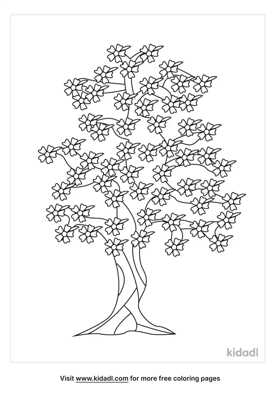 Flowering Tree Coloring Page