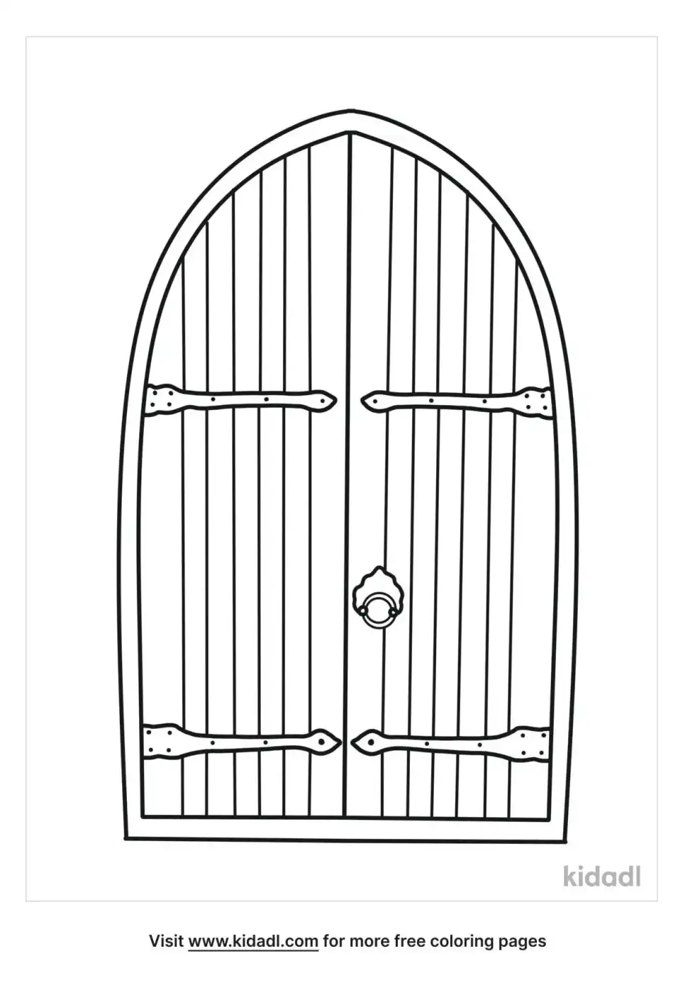 Ancient Wooden Door Coloring Page