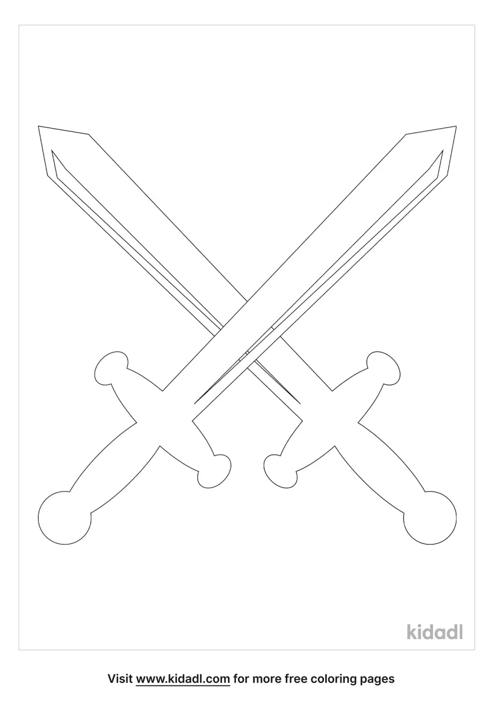 Pirate Swords Crossed Coloring Page