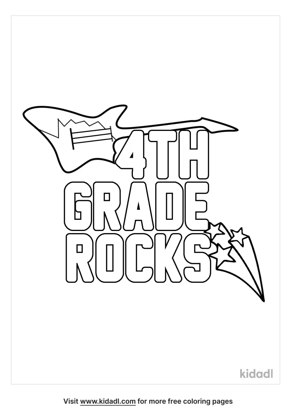 That Says 4th Grade Rocks Coloring Page