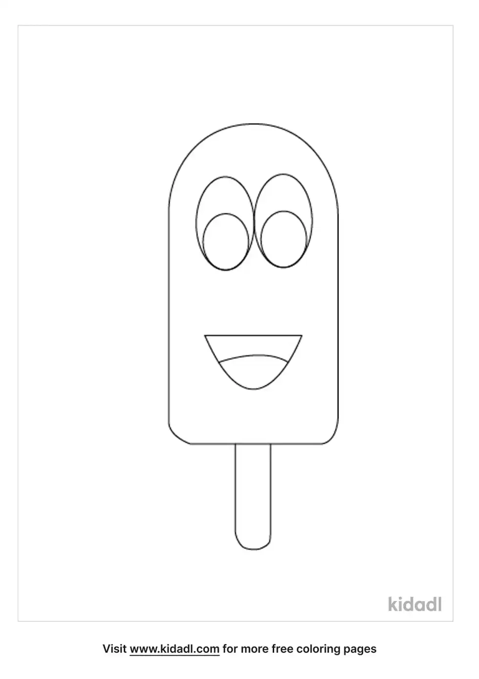 Popsicle Smiling Coloring Page