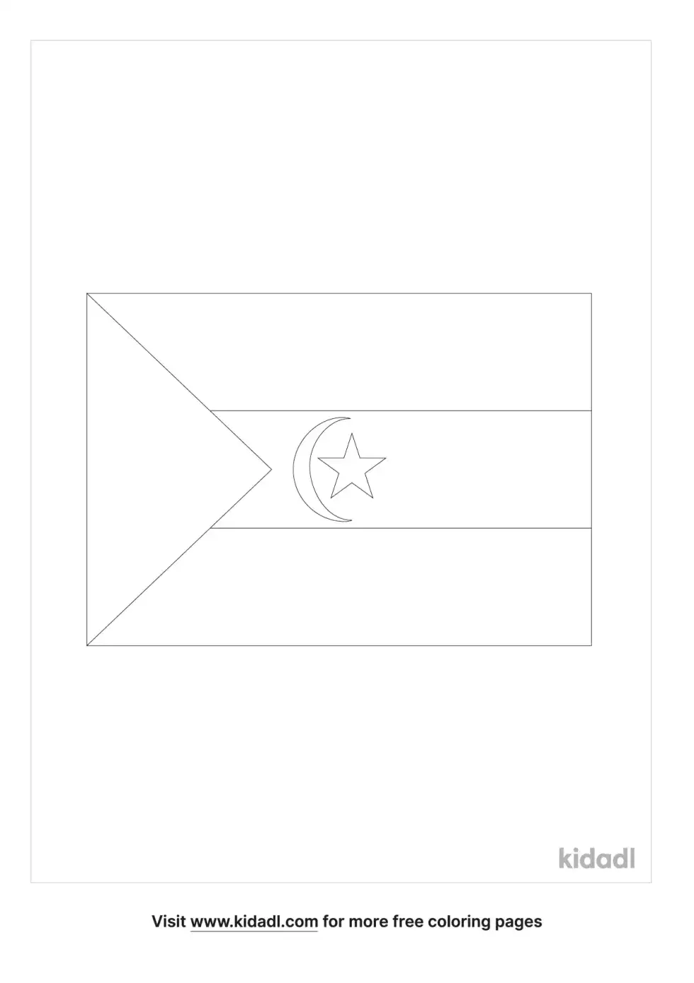 Sahrawi Flag Coloring Page