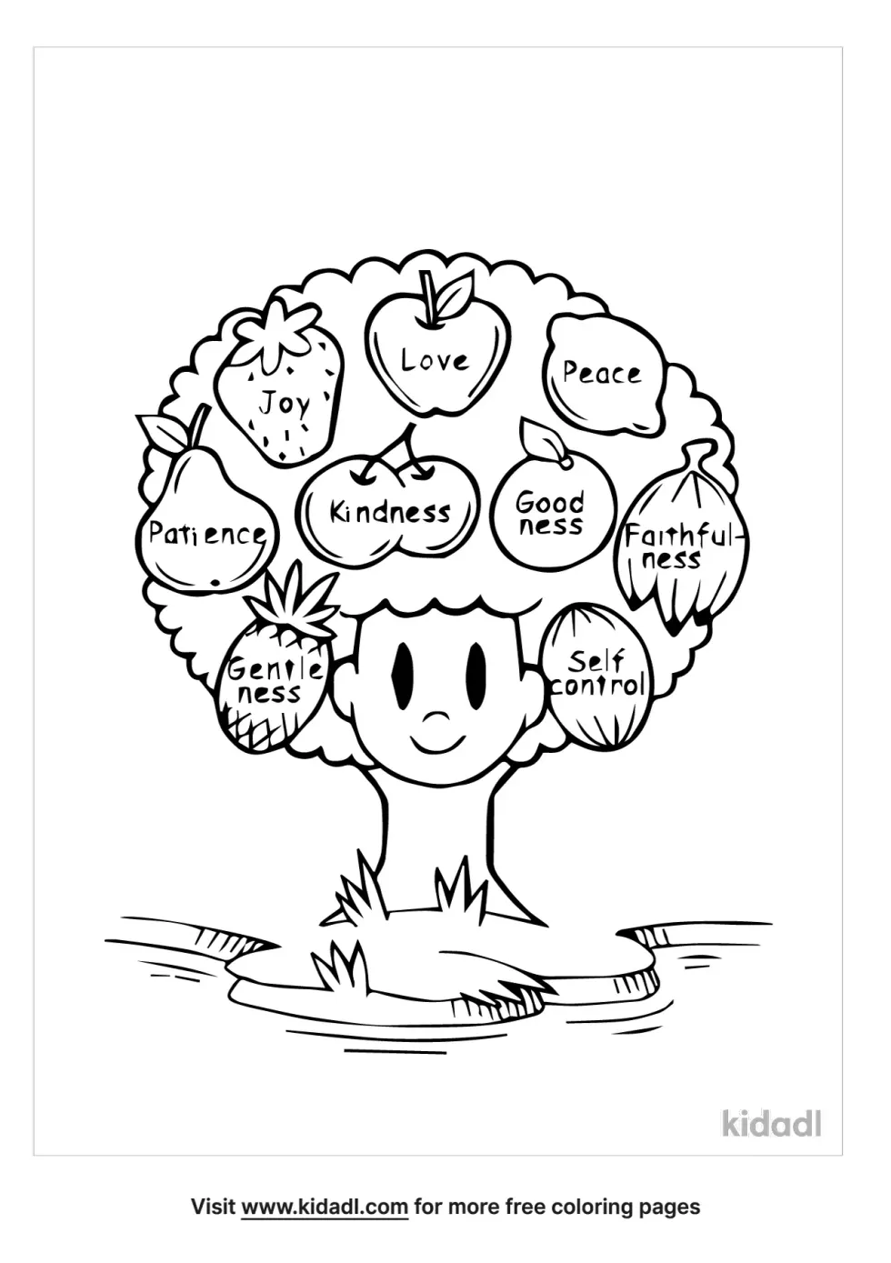 Cute Fruit Of The Spirit Coloring Page