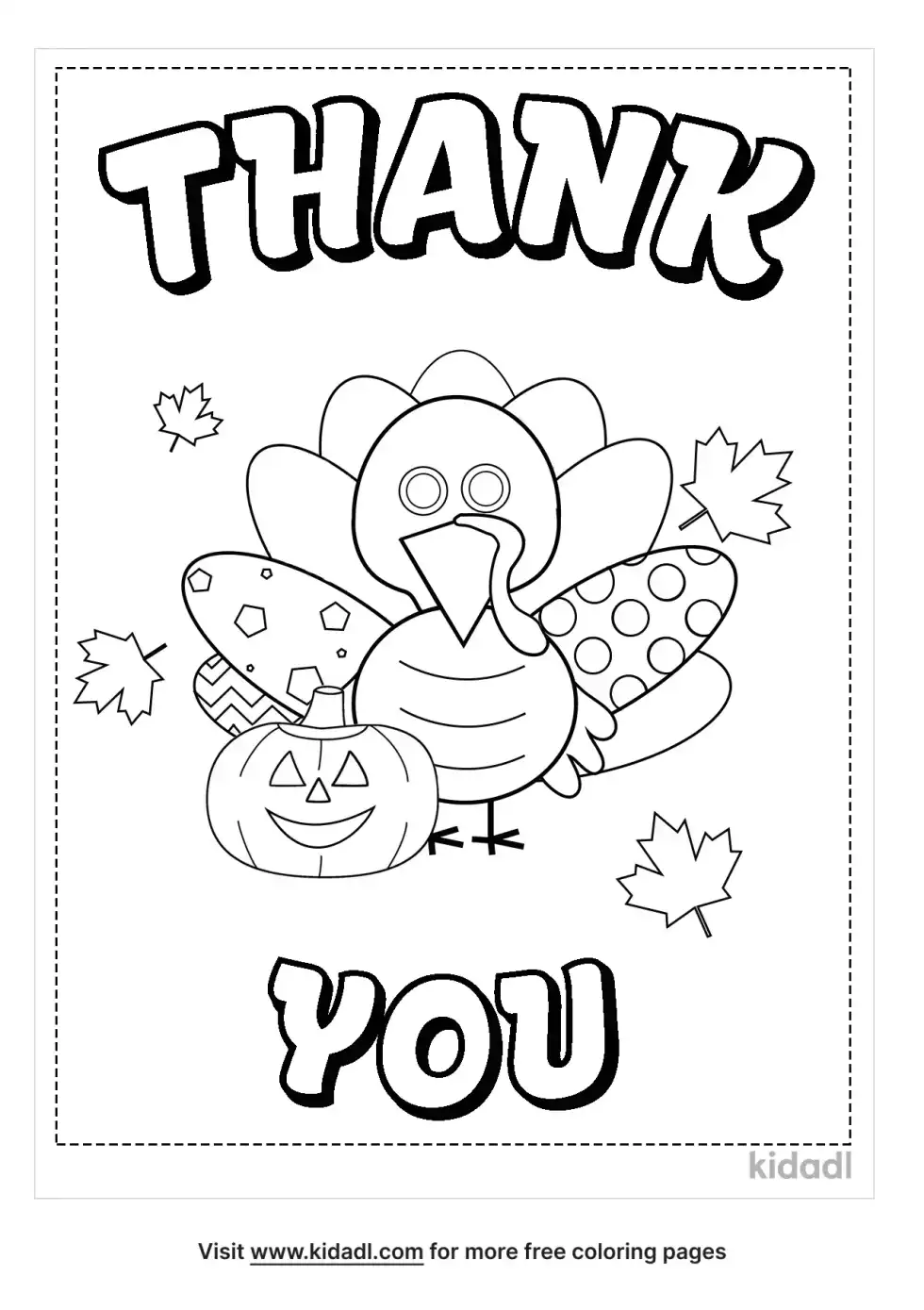 Thanksgiving Card Coloring Page