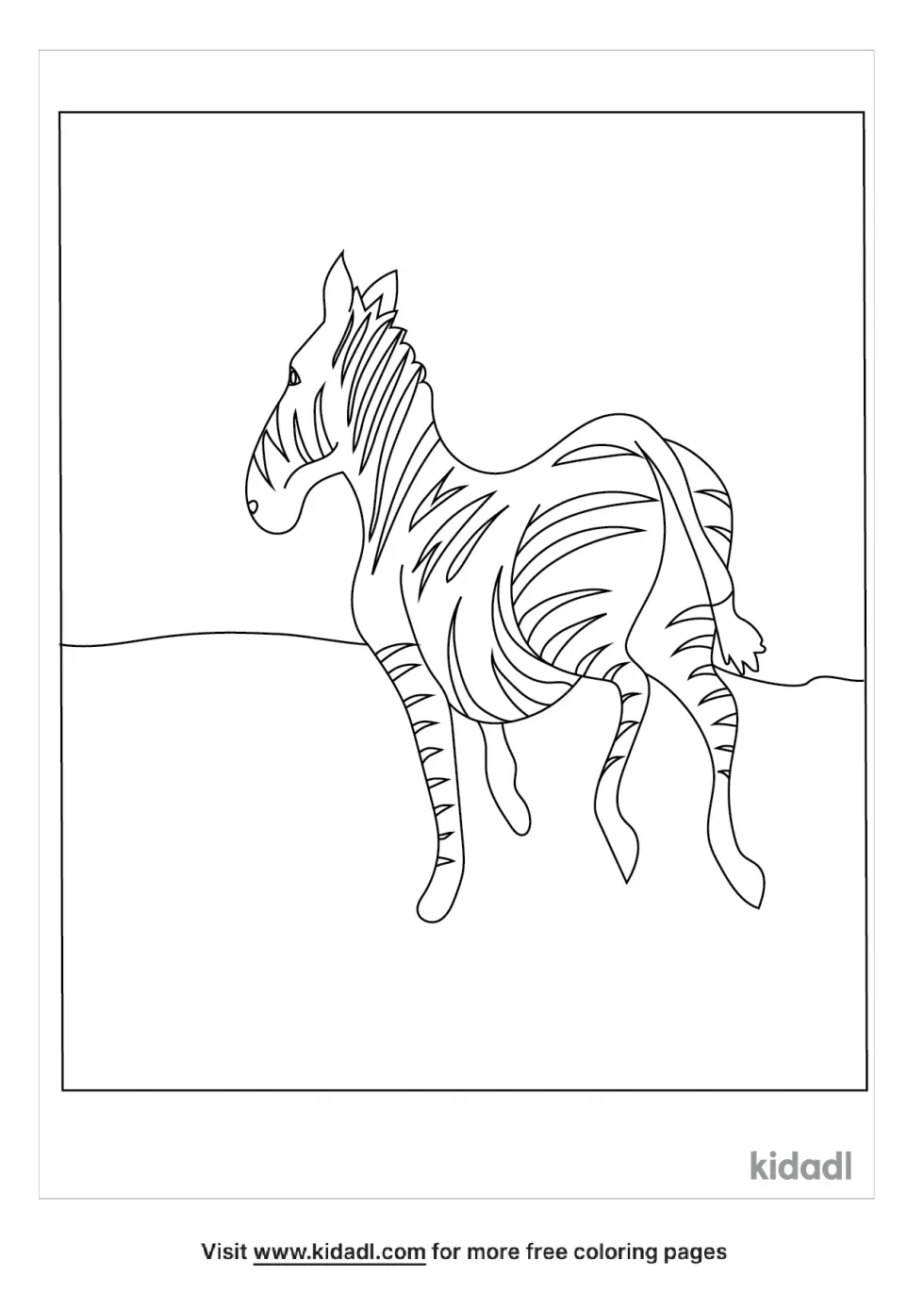 Zebra Race Coloring Page