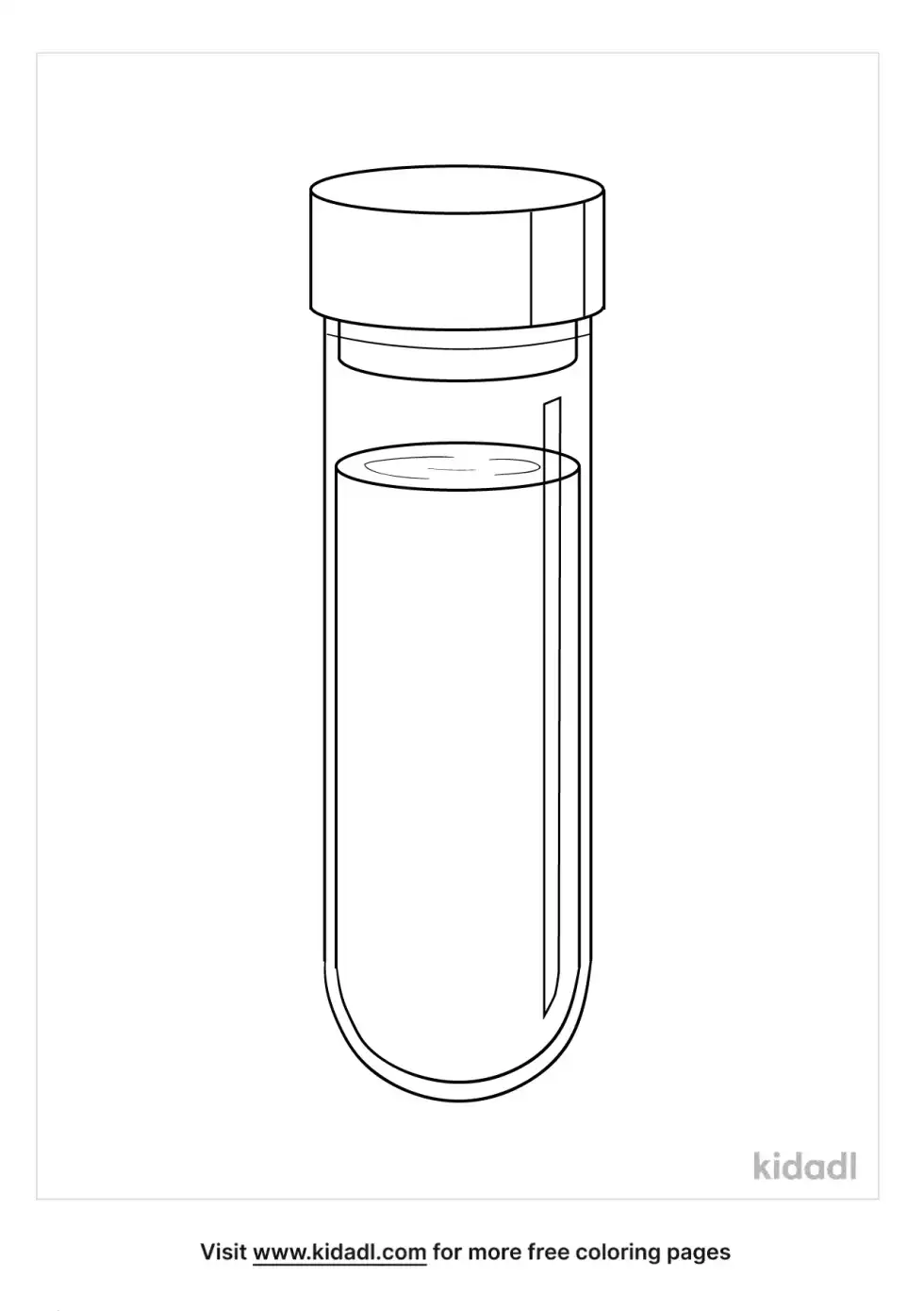 Blood Test Tube Coloring Page
