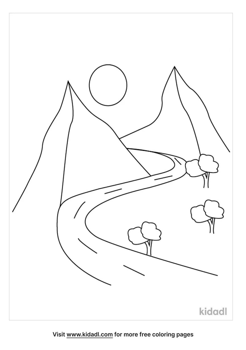 Curved Road Coloring Page