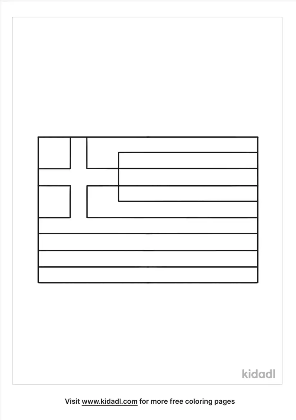 Greece Flag Coloring Page