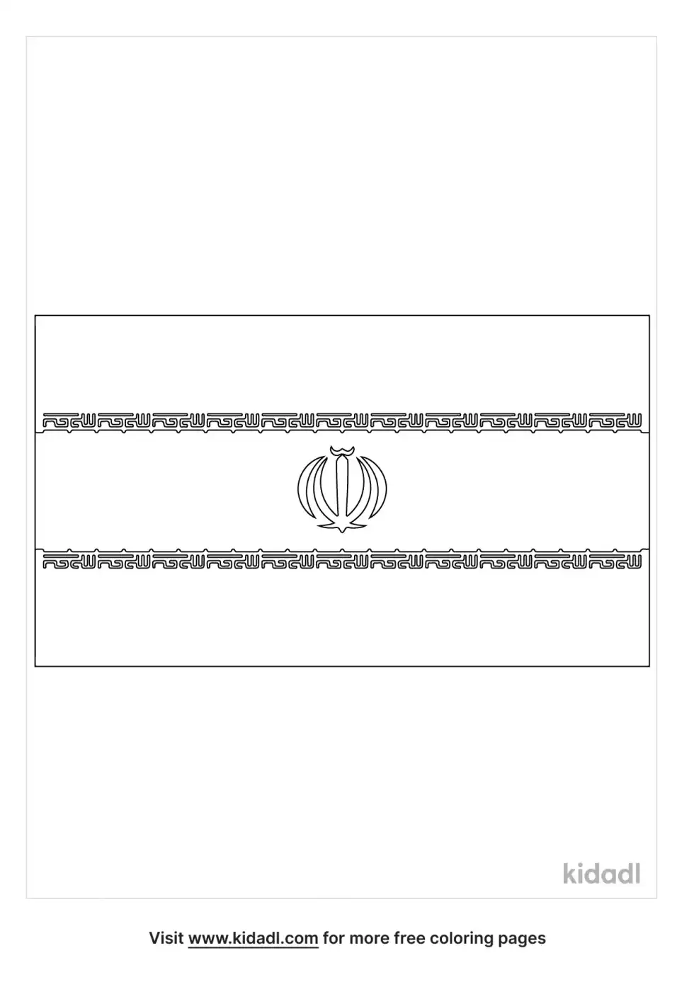 Iran Flag Coloring Page
