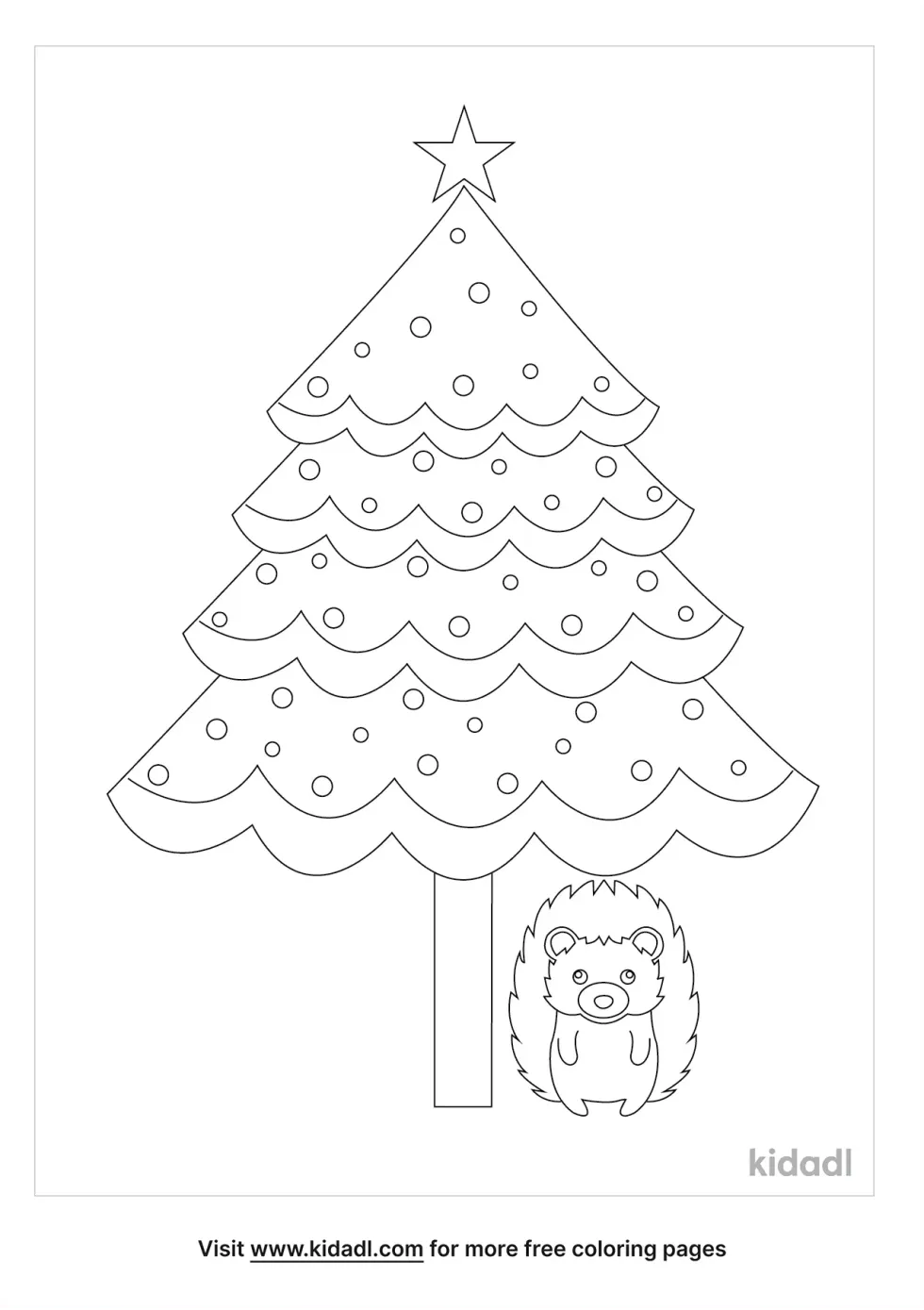 Hedgehog Under The Christmass Tree