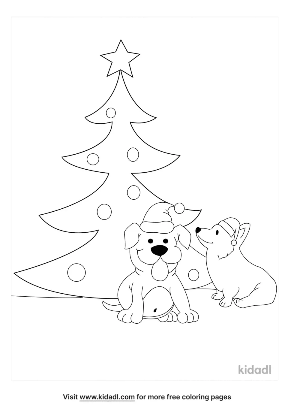 Dogs And Christmas Tree 