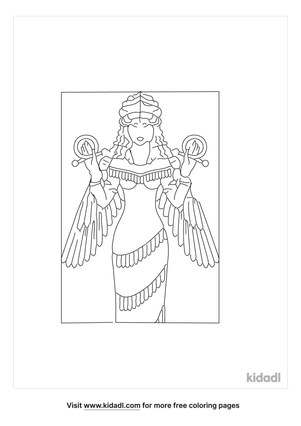 Inanna Goddess Coloring Page